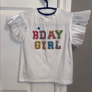 Lola and the boys birthday t-shirt girls size 7, 7th birthday, with gems,